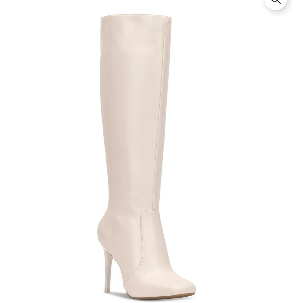 NWB INC International Concepts Videl White Knee High Stiletto Heel Boots Size 5